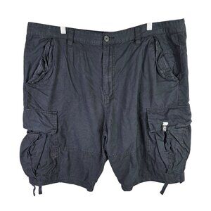 Mens Hustle Gang Black Cargo Shorts 100% Cotton 11" Inseam Size 42